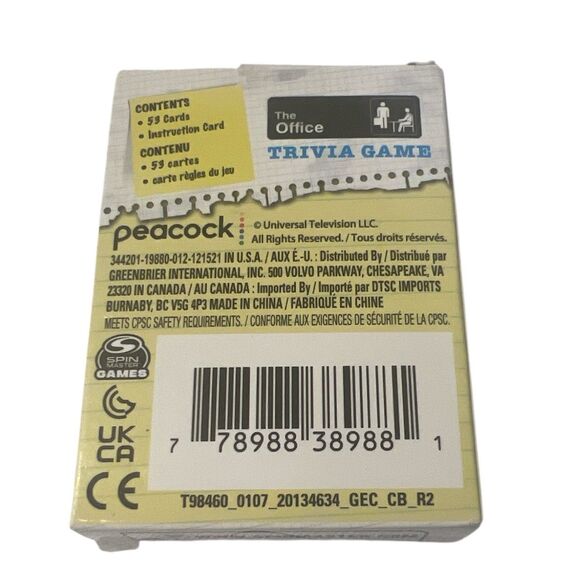 The Office Trivia Game Spin Master 59 Cards Sealed Peacock TV Show Fun - Picture 2 of 4